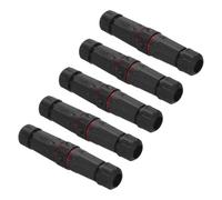 sourcing map Waterproof RJ45 Coupler, Dual Head Shielded Female to Female Waterproof IP68 Ethernet Outdoor LAN Cable Connector for Cat5e, Pack of 5(Red)