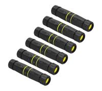 sourcing map Waterproof RJ45 Coupler, Dual Head Shielded Female to Female Waterproof IP68 Ethernet Outdoor LAN Cable Connector for Cat5e/Cat6/Cat6A/Cat7, Pack of 6(Yellow)