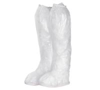 sourcing map Waterproof Shoes Cover M (US 5) Non-Slip PVC Reusable Overshoes Rain Galoshes Rain Shoe Protectors with Zipper and Strap Buckle Extra Long for Man Women Rainy Outdoor, Clear