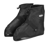 sourcing map Waterproof Shoes Cover XXL (US 8) Non-Slip PVC Reusable Overshoes Rain Galoshes Rain Shoe Protectors with Zipper and Strap Buckle for Man Women Rainy Outdoor, Black