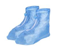 sourcing map Waterproof Shoes Cover XXL (US 8) Non-Slip PVC Reusable Overshoes Rain Galoshes Rain Shoe Protectors with Zipper for Man Women Rainy Outdoor, Blue