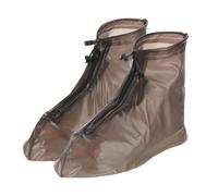 sourcing map Waterproof Shoes Cover XXL (US 8) Non-Slip PVC Reusable Overshoes Rain Galoshes Rain Shoe Protectors with Zipper for Man Women Rainy Outdoor, Brown