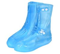 sourcing map Waterproof Shoes Cover XXL (US 8) Non-Slip PVC Reusable Overshoes Rain Galoshes Rain Shoe Protectors with Double Buckle for Man Women Rainy Outdoor, Blue