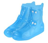 sourcing map Waterproof Shoes Cover XXL (US 8) Non-Slip Reusable Overshoes Rain Galoshes Rain Shoe Protectors with Double Buckle for Man Women Rainy Outdoor, Blue