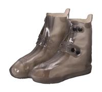 sourcing map Waterproof Shoes Cover XXL (US 8) Non-Slip Reusable Overshoes Rain Galoshes Rain Shoe Protectors with Double Buckle for Man Women Rainy Outdoor, Brown