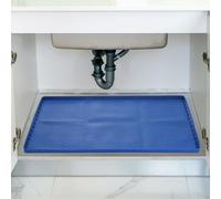 sourcing map Waterproof Under Sink Mat for Kitchen, 28" x 22" Silicone Under Sink Liner Drip Tray Organizer Mats for Kitchen Bathroom Cabinet, Pet Feeding Mats, Dark Blue