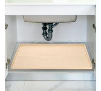 sourcing map Waterproof Under Sink Mat for Kitchen, 34" x 22" Silicone Under Sink Liner Drip Tray Organizer Mats for Kitchen Bathroom Cabinet, Pet Feeding Mats, White