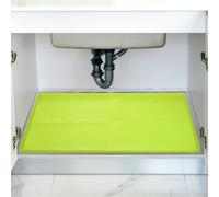 sourcing map Waterproof Under Sink Mat for Kitchen, 34" x 22" Silicone Under Sink Liner Drip Tray Organizer Mats for Kitchen Bathroom Cabinet, Pet Feeding Mats, Light Green