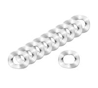 sourcing map Wave Spring Washer, 200Pcs 5mm x 10mm x 0.3mm (ODxIDxT) - 304 Stainless Steel Curved Washer for Screw Bolt, Wave Washers Gaskets for Machinery (Silver)