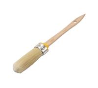 sourcing map Wax Paint Brushes, 2.1 x 0.8 Inch Chalk Stencil Brush, Oval PET Fiber Bristle with Wood Handle, Painting Tool for Furniture DIY Home Decor Art Crafts, Yellow