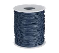 sourcing map Waxed Cotton Cord 1mm 100 Yards Blue Wax String Beading Thread Round Smooth for Bracelet Necklace Beads DIY Crafts Jewelry Making Macrame Supply