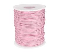 sourcing map Waxed Cotton Cord 1mm 100 Yards Pink Wax String Beading Thread Round Smooth for Bracelet Necklace Beads DIY Crafts Jewelry Making Macrame Supply