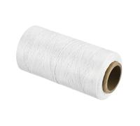 sourcing map Waxed Thread,197 Yard 1mm 210D Flat Wax Thread Polyester Waxed String for Leather Sewing Hand Weaving Book Binding Home Decoration,White
