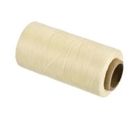 sourcing map Waxed Thread,284 Yard 0.8mm 150D Flat Wax Thread Polyester Waxed String for Leather Sewing Hand Weaving Book Binding Home Decoration,Cream White