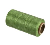 sourcing map Waxed Thread,284 Yard 0.8mm 150D Flat Wax Thread Polyester Waxed String for Leather Sewing Hand Weaving Book Binding Home Decoration,Deep Green