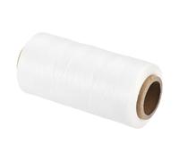 sourcing map Waxed Thread,284 Yard 0.8mm 150D Flat Wax Thread Polyester Waxed String for Leather Sewing Hand Weaving Book Binding Home Decoration, White