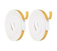 sourcing map Weather Door Seal Strip Tape, Door Insulation Stripping Single Side Strong Self Adhesive Foam Tape Gap Filler for Doors, Window, 20MM x 10MM x 2M White 2 Pack