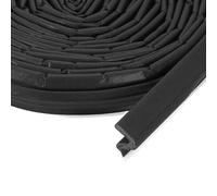 sourcing map Weather Stripping Door Seal, 20 ft Foam Kerf Weather Strips V-Shape Soundproofing Exterior Door Frame Seal Strip for Large Gap (Black Cover/Grey Foam)