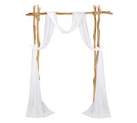 sourcing map Wedding Arch Draping Fabric, 1 Panel 20 ft Chiffon Sheer Drapery Backdrop Curtains, Table Runner Decoration for Bridal Wedding Ceremony, Party Decoration, White