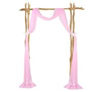 sourcing map Wedding Arch Draping Fabric, 1 Panel 20 ft Chiffon Sheer Drapery Backdrop Curtains, Table Runner Decoration for Bridal Wedding Ceremony, Party Decoration, Pink