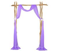 sourcing map Wedding Arch Draping Fabric, 2 Panels 20 ft Chiffon Sheer Drapery Backdrop Curtains, Table Runner Decoration for Bridal Wedding Ceremony, Party Decoration, Purple
