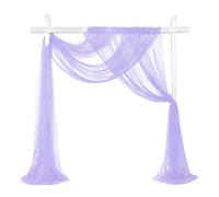 sourcing map Wedding Arch Draping Fabric, 32" x 33Ft Sheer Drapes Chiffon Fabric for Wedding, Birthday Decoration, Ceremony Archway Drapes, Light Purple