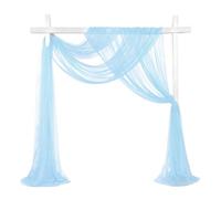 sourcing map Wedding Arch Draping Fabric, 32" x 33Ft Sheer Drapes Chiffon Fabric for Wedding, Birthday Decoration, Ceremony Archway Drapes, Light Blue