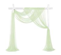 sourcing map Wedding Arch Draping Fabric, 32" x 33Ft Sheer Drapes Chiffon Fabric for Wedding, Birthday Decoration, Ceremony Archway Drapes, Green