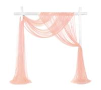 sourcing map Wedding Arch Draping Fabric, 32" x 33Ft Sheer Drapes Chiffon Fabric for Wedding, Birthday Decoration, Ceremony Archway Drapes, Panel