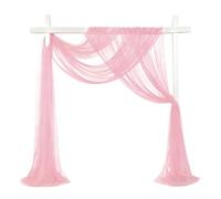 sourcing map Wedding Arch Draping Fabric, 32" x 33Ft Sheer Drapes Chiffon Fabric for Wedding, Birthday Decoration, Ceremony Archway Drapes, Light Pink
