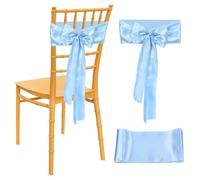 sourcing map Wedding Chair Sash, 100 Packs Chiffon Wedding Chair Drapes 9ft x 7inch Chair Back Side Decorations for Wedding Party Chair Cover, Blue