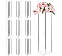 sourcing map Wedding Flower Stand Vase Column, Acrylic Flower Stand 31.5 Inch Tall Flower Rack for Wedding Party Dinner Centerpiece Decorations, Pack of 10