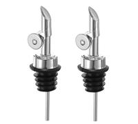 sourcing map Weighted Stainless Steel Liquor Bottle Pourers, 2 Pcs Auto Flip Feature Olive Oil Dispenser Spout, Bottle Pourers for Alcohol Wine Vinegar, Silver