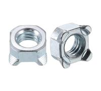 sourcing map Weld Nuts, M6-1 Square UNC Carbon Steel Machine Screw Silver 10Pcs