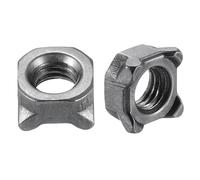 sourcing map Weld Nuts, M6 Square UNC Carbon Steel Machine Screw Gray 100Pcs
