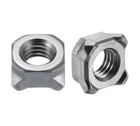 sourcing map Weld Nuts, M8 Square UNC Carbon Steel Machine Screw Gray 100Pcs