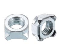 sourcing map Weld Nuts, M8 Square UNC Carbon Steel Machine Screw Silver 100Pcs