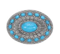 sourcing map Western Belt Buckle for Men, Big Turquoise Belt Buckle for Women Mens Cowboy, Blue 1 Pcs