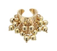 sourcing map Western Ring for Women Adjustable Beaded Tassel Ring Open Vintage Statement Stacking Jewelry, Golden Tone