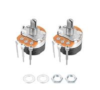 sourcing map WH138 Potentiometer with Switch 50K Ohm Variable Resistors Single Turn Rotary Carbon Film Taper 2pcs