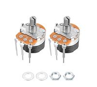 sourcing map WH138 Potentiometer with Switch B10K Ohm Variable Resistors Single Turn Rotary Carbon Film Taper 2pcs