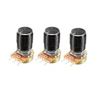 sourcing map WH148 3Pcs 1K Ohm Variable Resistors Single Turn Rotary Carbon Film Taper Potentiometer with Knob