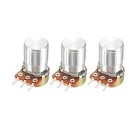 sourcing map WH148 3Pcs 1K Ohm Variable Resistors Single Turn Rotary Carbon Film Taper Potentiometer with Knobs