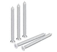 Sourcing Map White 50pcs Flat Head Phillips Self Tapping Screws, ST4 x 50mm, 7mm Head, Carbon Steel, Fully Threaded, Metric Pitch 1.25mm, For Woodworking & Furniture