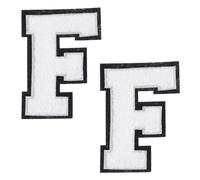 sourcing map White Chenille Letter Patches, 4.5" Iron on Letters Chenille Initial Embroidered Patches for DIY Supplies T-Shirt Clothing Jacket Bag Baseball Uniform(Letter F)
