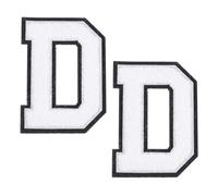 sourcing map White Chenille Letter Patches, 4.5" Iron on Letters Chenille Initial Embroidered Patches for DIY Supplies T-Shirt Clothing Jacket Bag Baseball Uniform(Letter D)