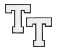sourcing map White Chenille Letter Patches, 4.5" Iron on Letters Chenille Initial Embroidered Patches for DIY Supplies T-Shirt Clothing Jacket Bag Baseball Uniform(Letter T)
