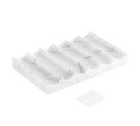 sourcing map White Marble Soap Dish, Bar Soap Holder Tray Self Draining for Bathroom Sink & Shower, Non Slip Marble Tray for Kitchen and Desk