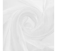 sourcing map White Organza Fabric 60" Bridal Solid Sheer Organza Crystal Organza Sheer Silky Fabric for DIY Craft Table Runner Wedding Party Home Decoration, 60" by 1 Yard