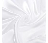 sourcing map White Satin Fabric by The Yard, 2 Yards 60" Wide Silky Satin Fabric Solid Satin Cloth Fabric for Bridal Dress Wedding Decorations Crafts Sewing